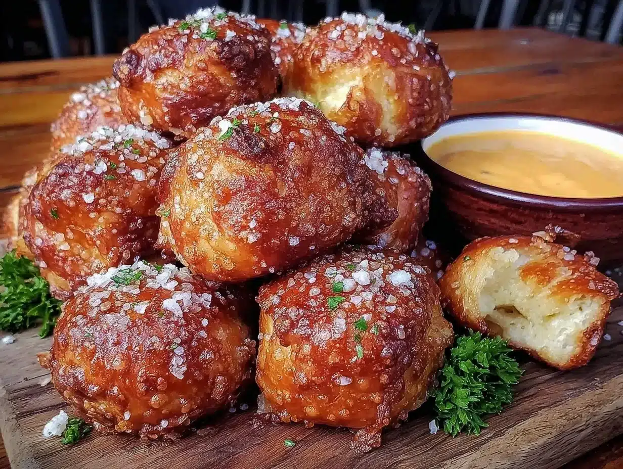 crispy garlic parmesan pretzel bites preparation steps