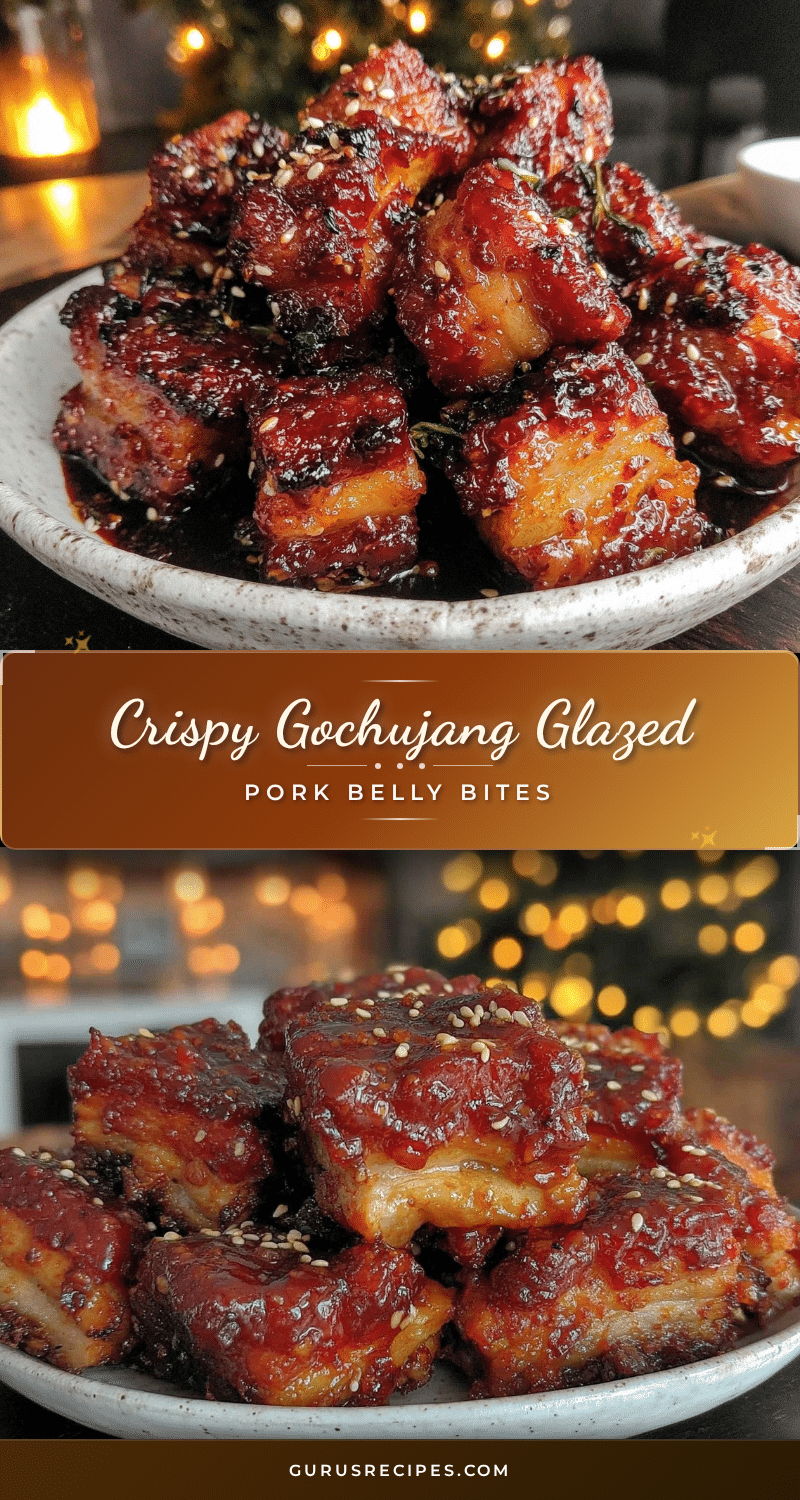 crispy gochujang glazed pork belly bites recipe