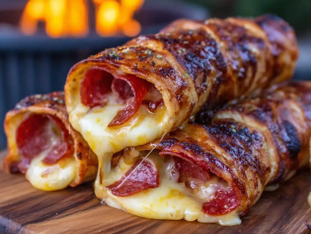 crispy grilled campfire pizza logs preparation steps