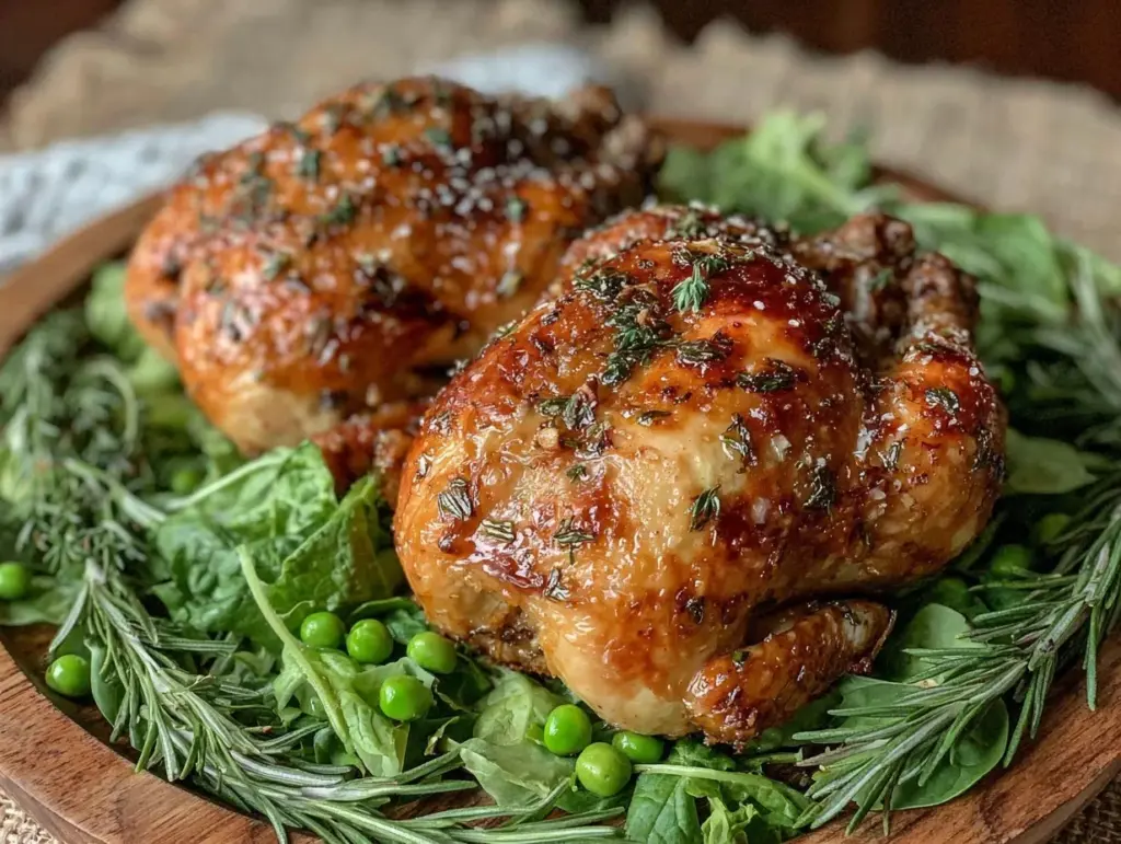 crispy herbed butter roasted cornish hens - featured image