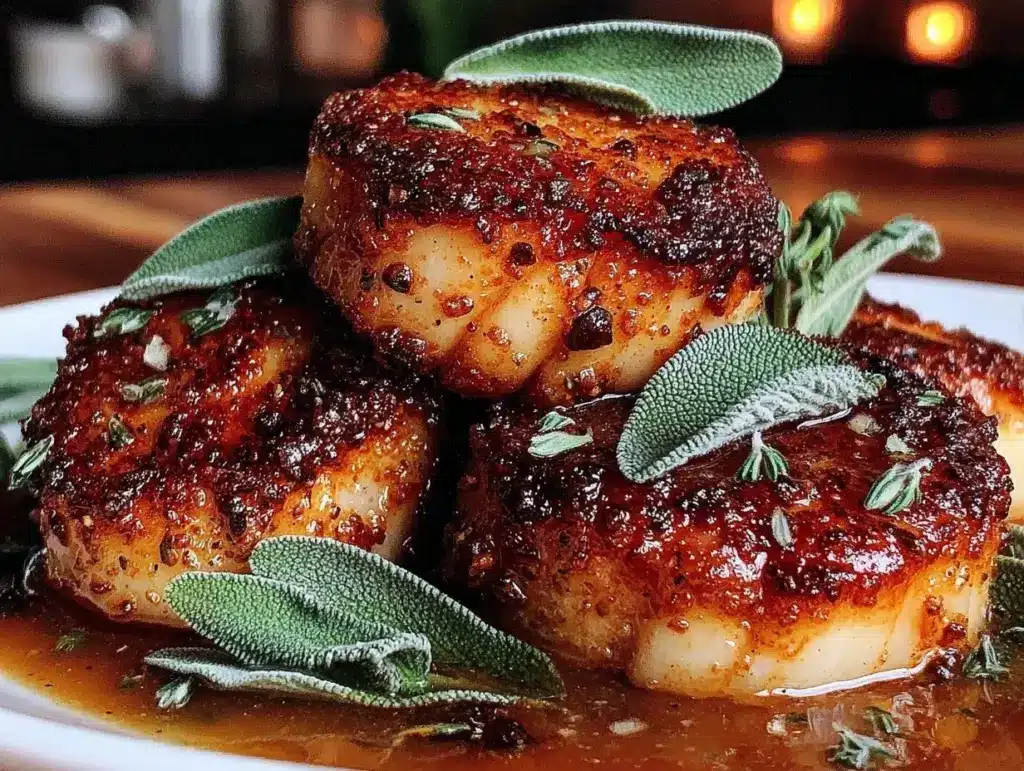 crispy pan-seared scallops - featured image