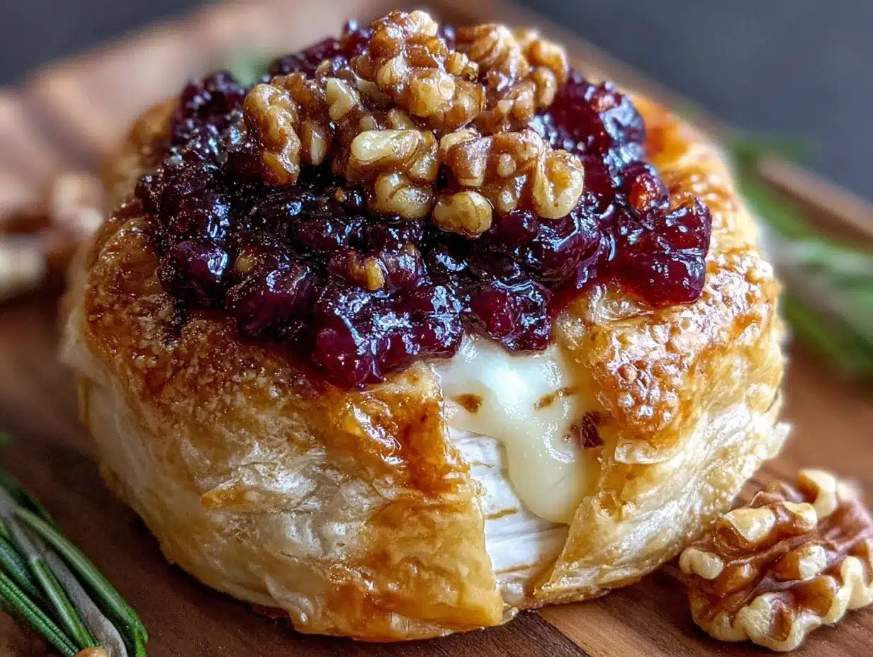 crispy puff pastry wrapped brie preparation steps