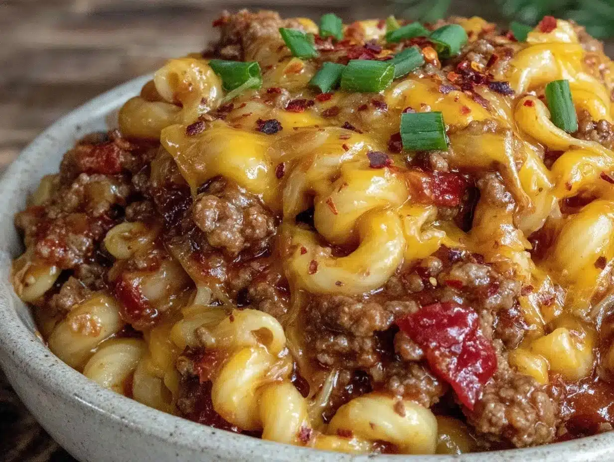 easy cheesy one-pot chili mac preparation steps