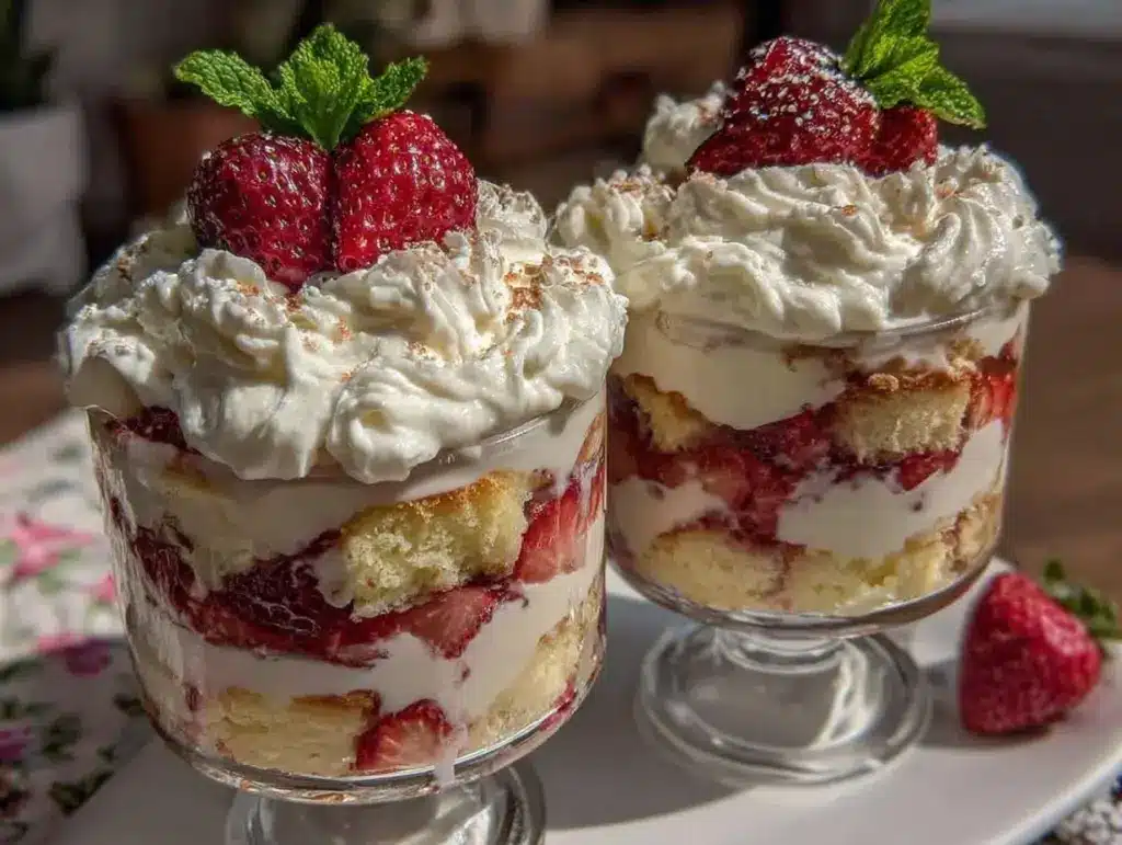 Easy Creamy Strawberry Shortcake Trifle - featured image