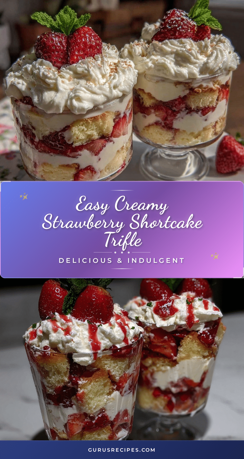 Easy Creamy Strawberry Shortcake Trifle recipe