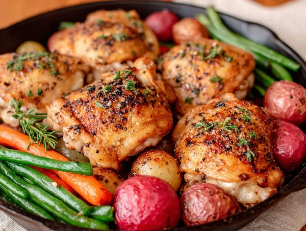easy crispy one-pan lemon pepper chicken - featured image