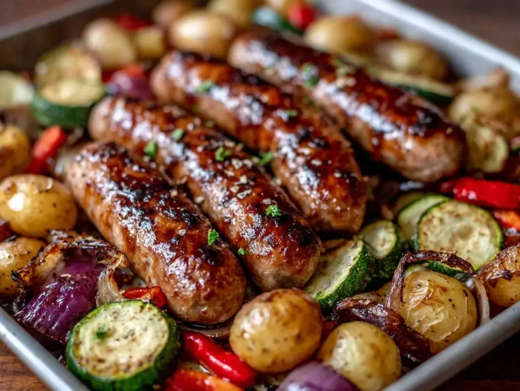 easy crispy sheet pan italian sausage - featured image