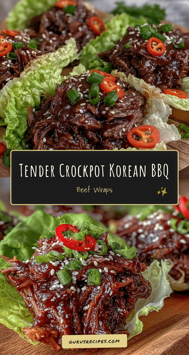 Easy Crockpot Korean BBQ Beef Lettuce Wraps recipe