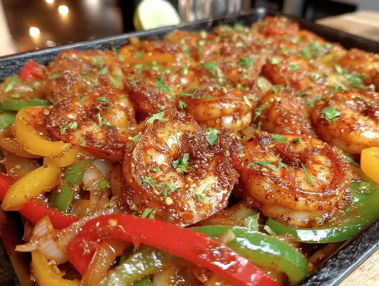 easy sheet pan fajita shrimp preparation steps