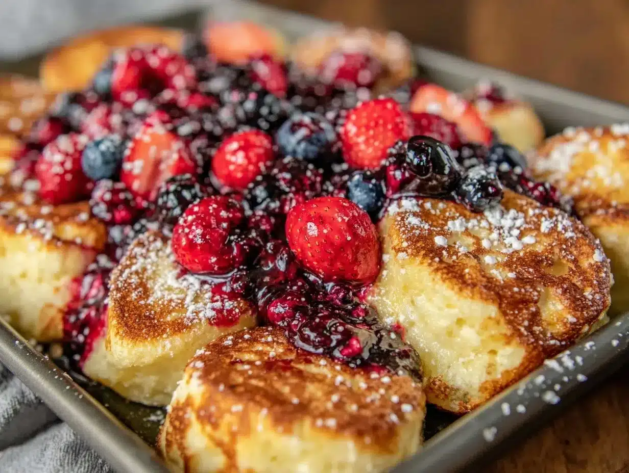 fluffy sheet pan pancakes preparation steps