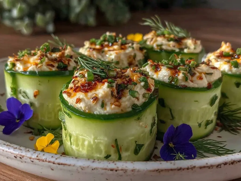 Fresh Cucumber Hummus Roll-Ups - featured image