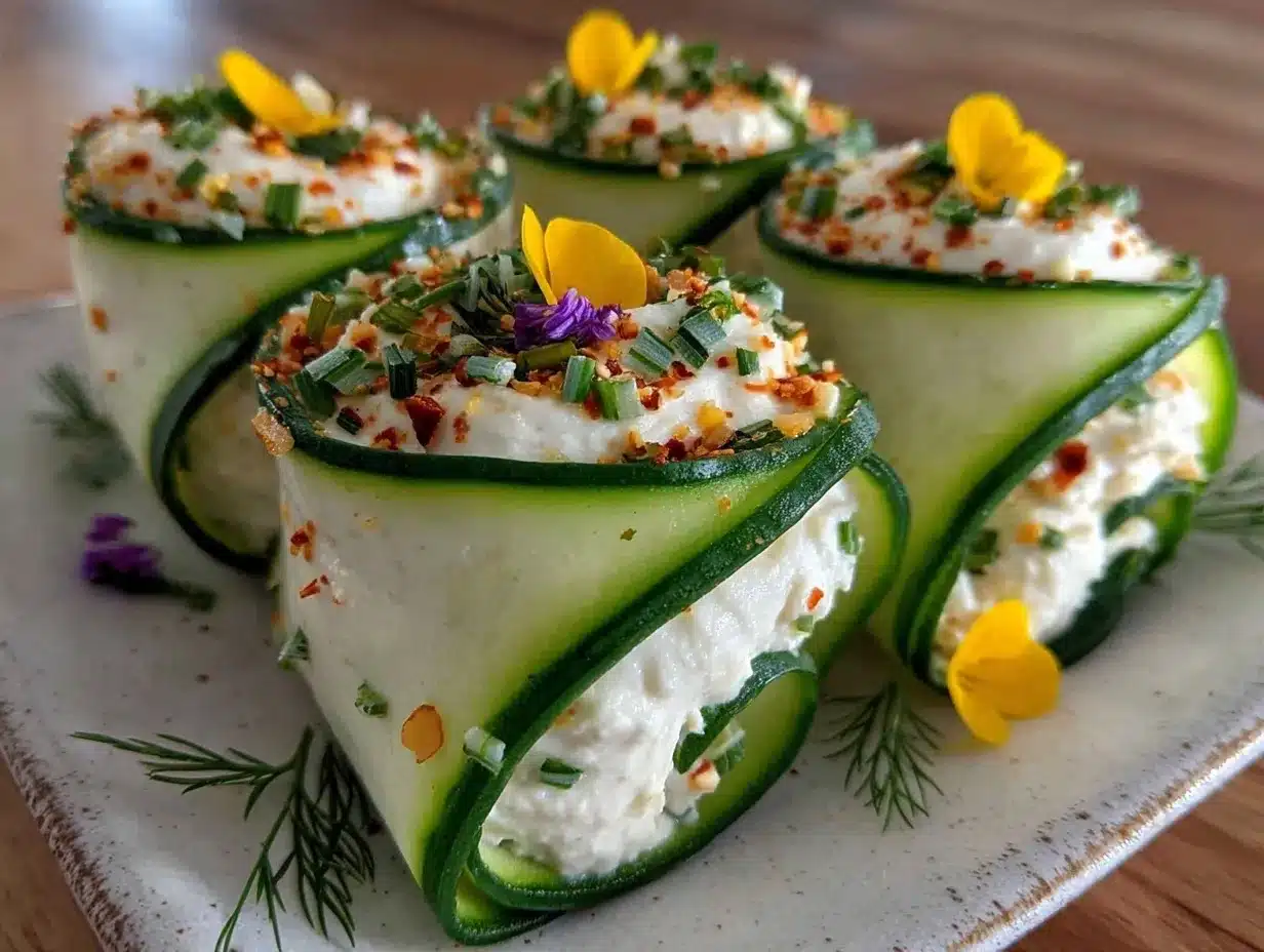 Fresh Cucumber Hummus Roll-Ups preparation steps