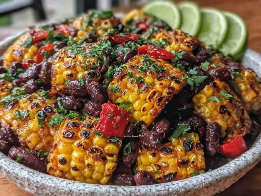 fresh grilled corn and black bean salad - featured image