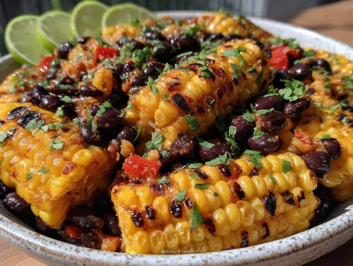 fresh grilled corn and black bean salad preparation steps