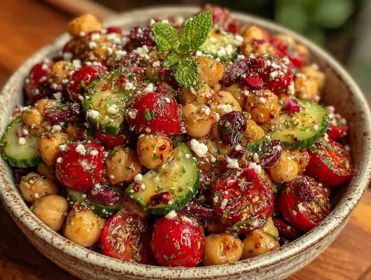 fresh mediterranean chickpea salad preparation steps
