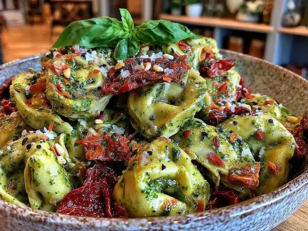 fresh pesto tortellini salad - featured image