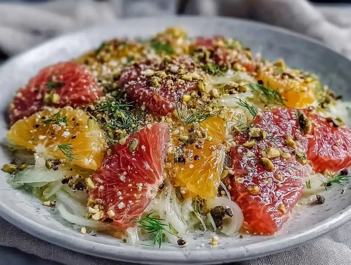 fresh shaved fennel and citrus salad preparation steps