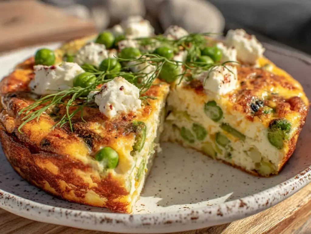 fresh spring veggie frittata - featured image