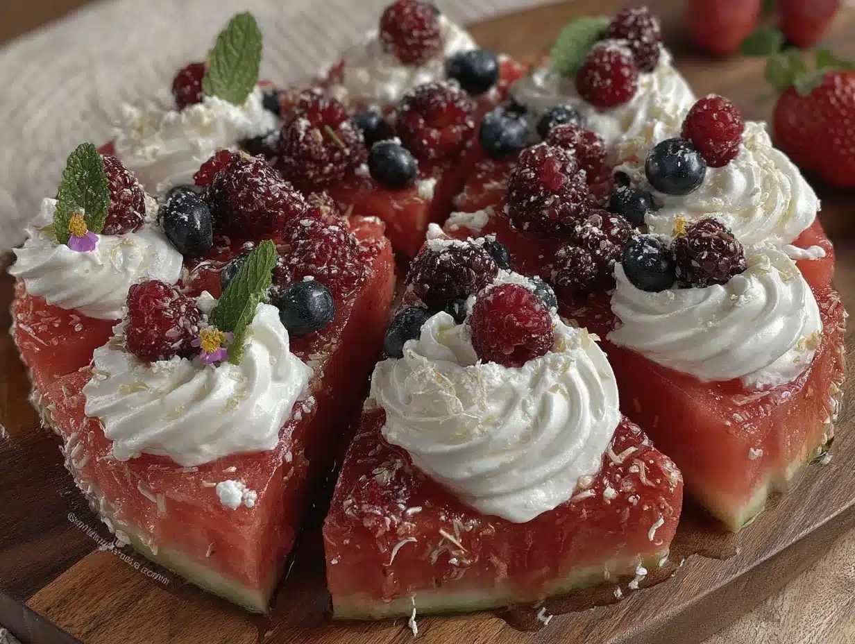 fresh watermelon pizza preparation steps