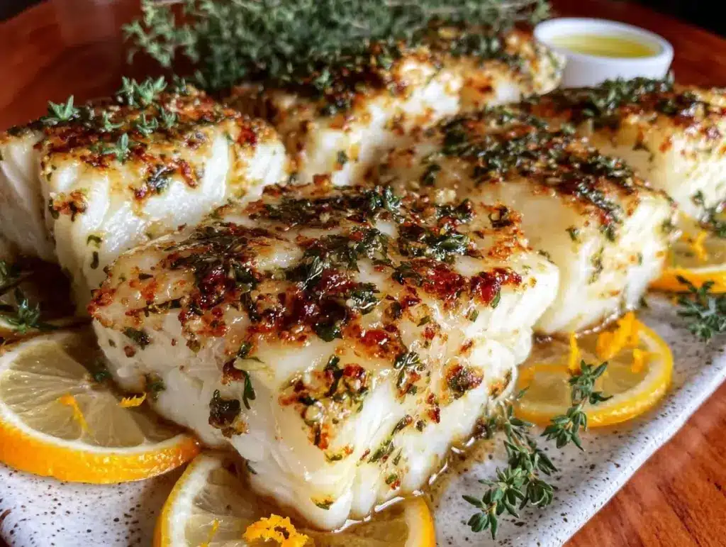 garlic butter baked cod - featured image