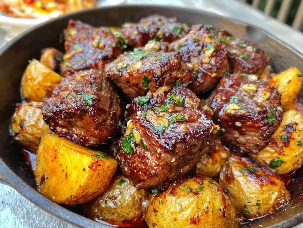 garlic butter steak bites preparation steps