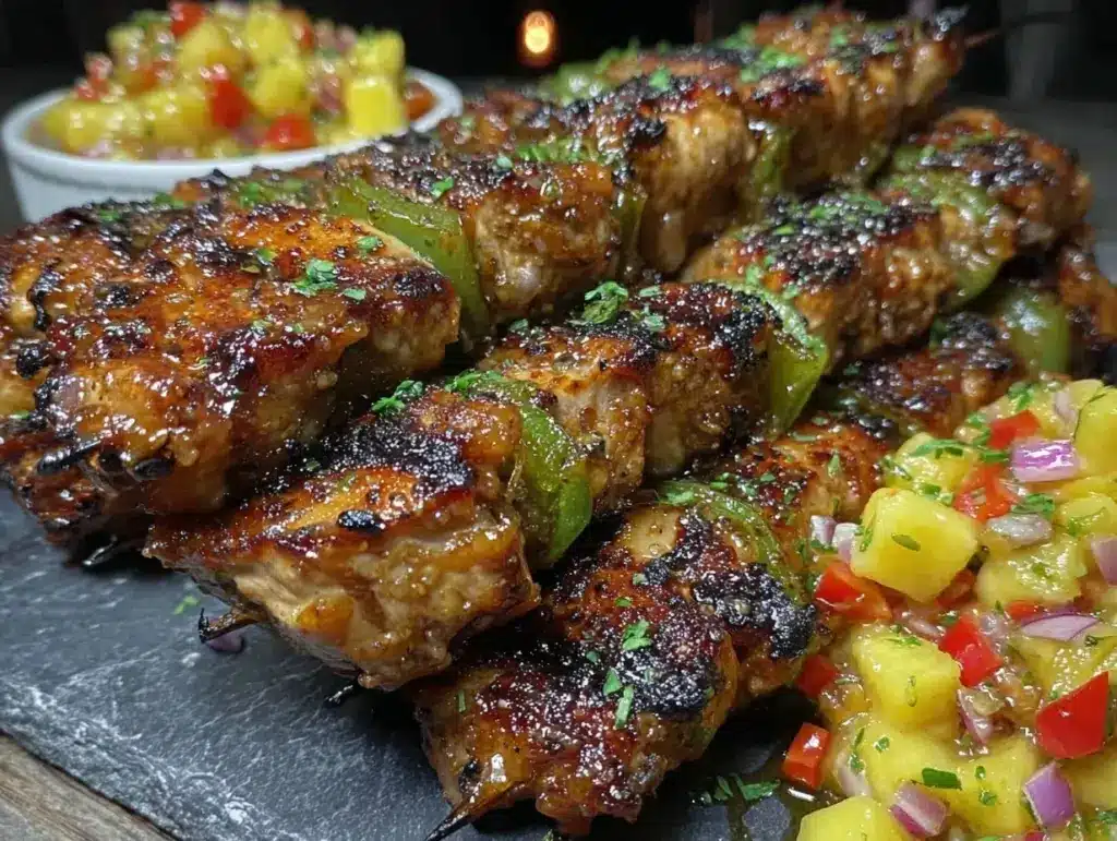 grilled honey lime chicken skewers - featured image