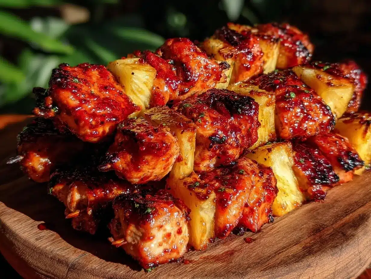 grilled pineapple chicken kabobs preparation steps