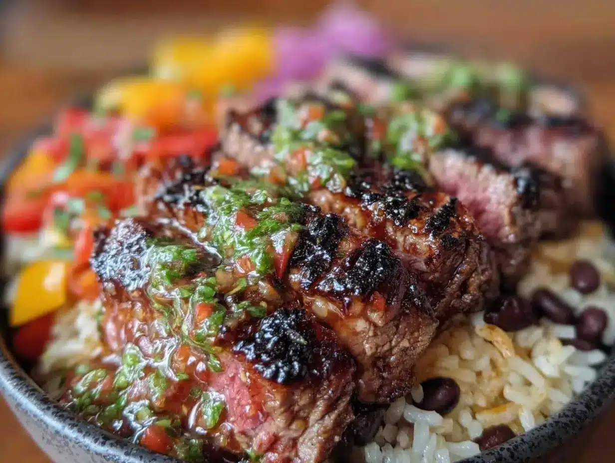 grilled steak fajita bowls preparation steps