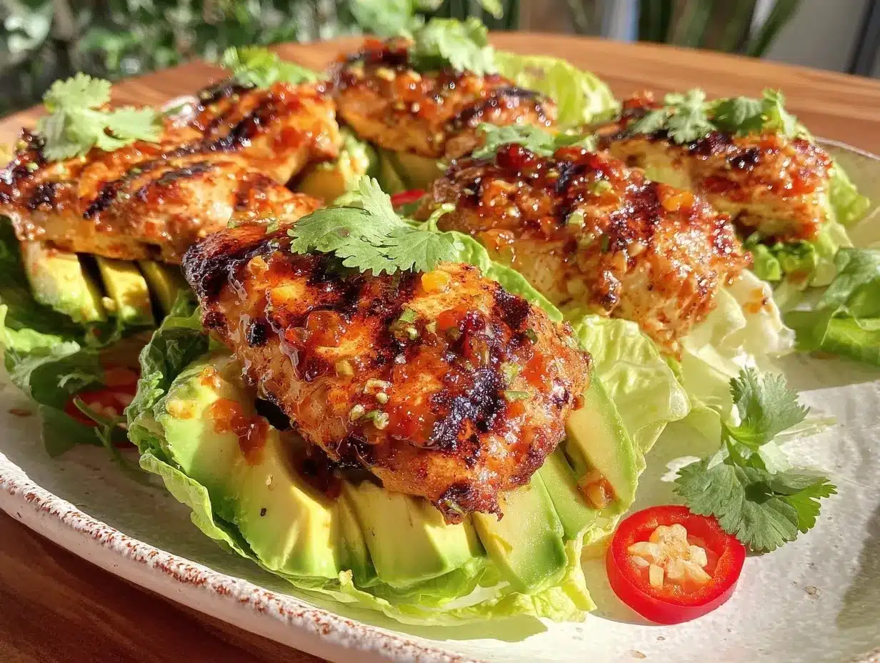 healthy grilled chicken and avocado lettuce wraps preparation steps