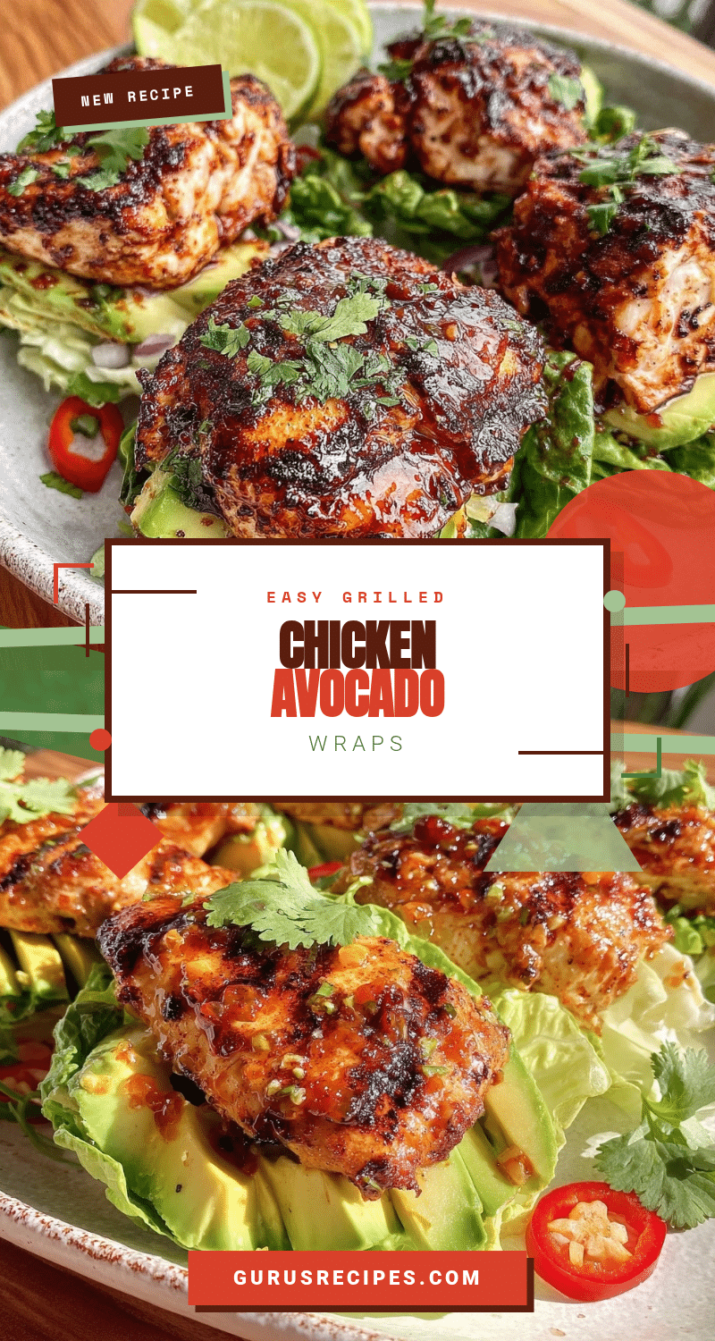 healthy grilled chicken and avocado lettuce wraps recipe