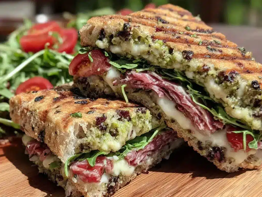 italian pressed picnic sandwich - featured image