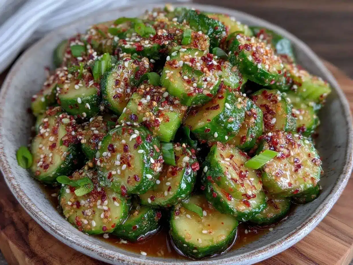 Korean spicy cucumber salad preparation steps