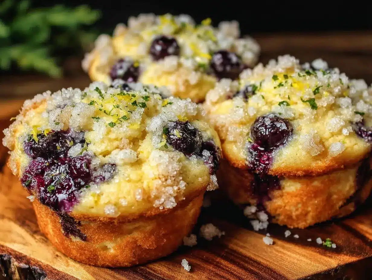 lemon blueberry crumble muffins preparation steps