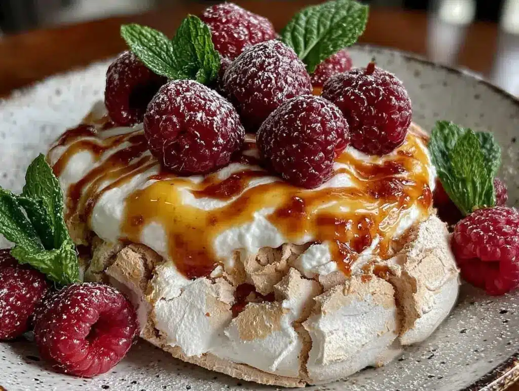 lemon curd pavlova - featured image