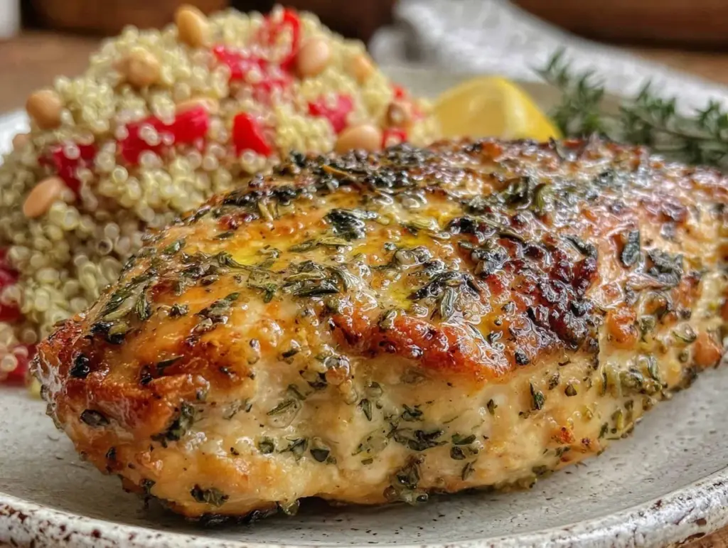lemon herb baked chicken breast - featured image