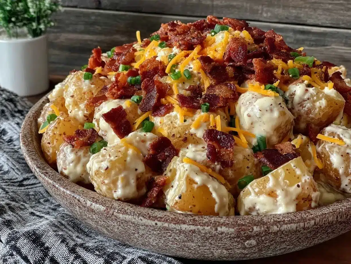 loaded baked potato salad preparation steps