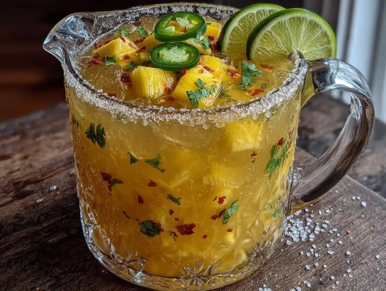 mango habanero margarita pitcher preparation steps