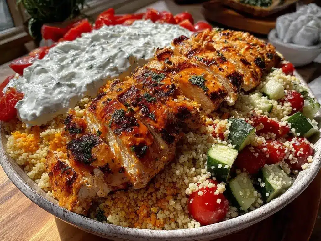 Mediterranean grilled chicken bowls - featured image