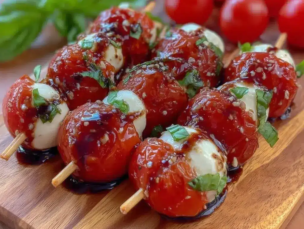 mini caprese skewers - featured image