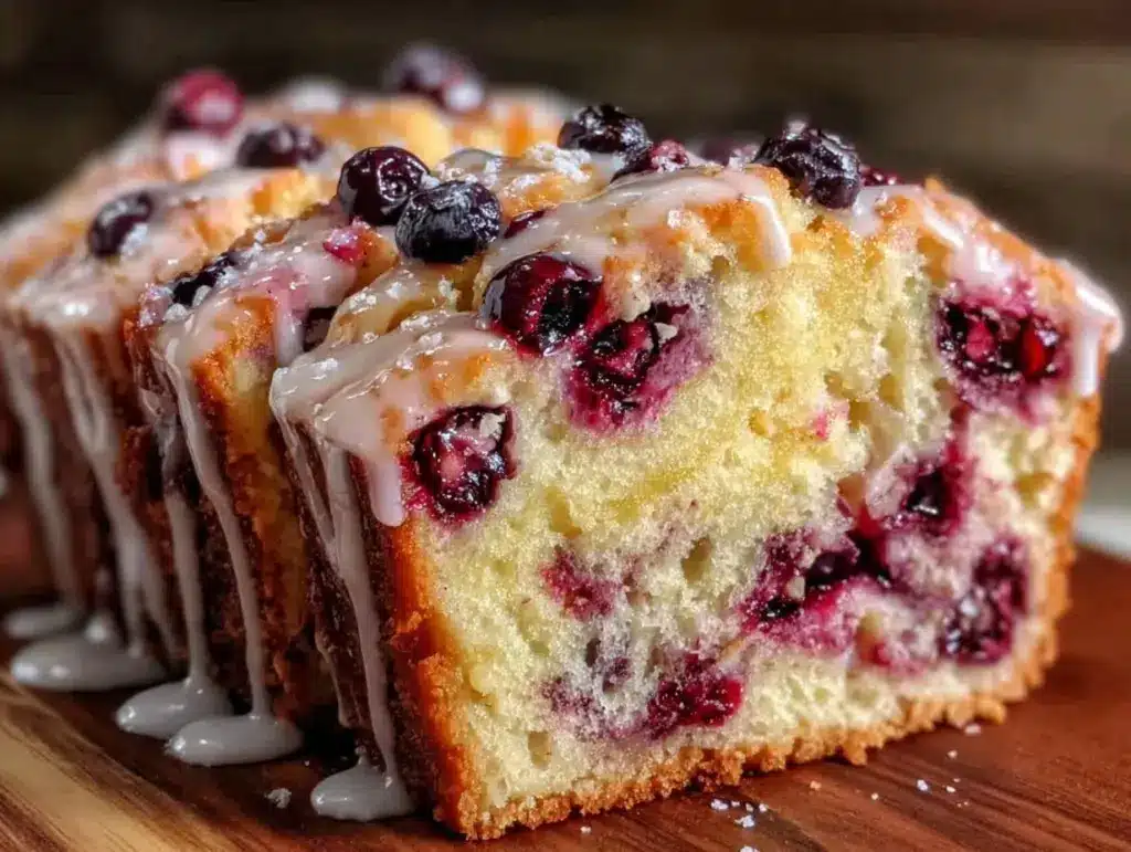 moist lemon blueberry pound cake - featured image