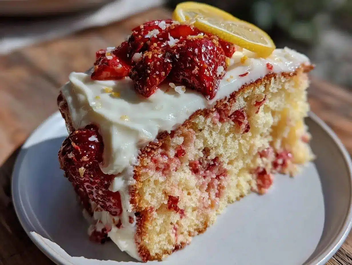 moist strawberry lemonade cake preparation steps