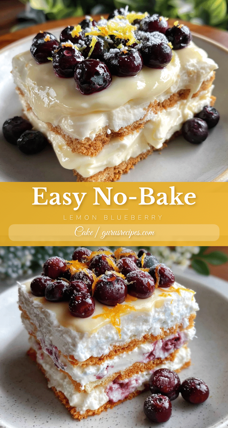 no bake lemon blueberry icebox cake recipe