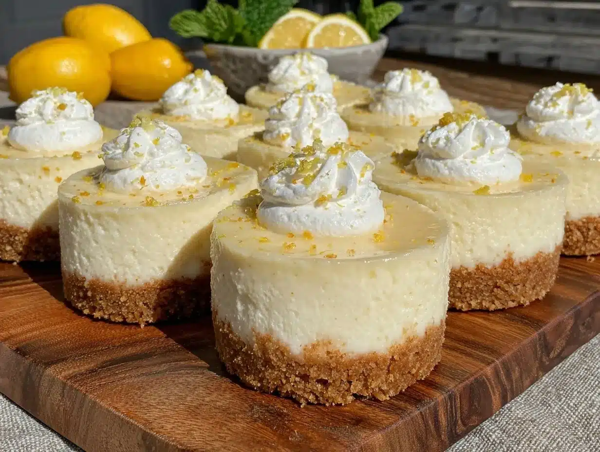 no-bake mini lemon cheesecakes preparation steps