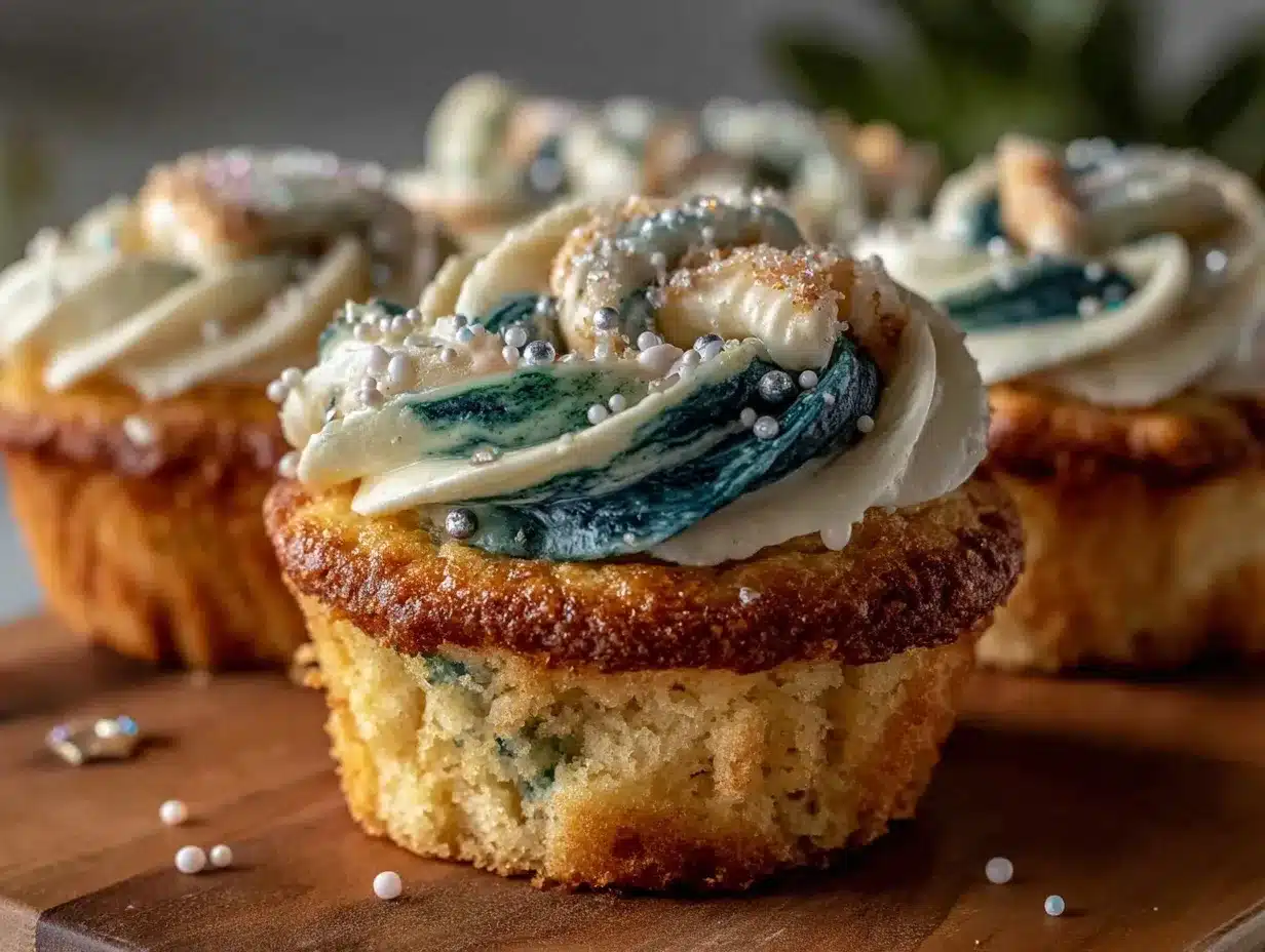 number-shaped pull-apart cupcake cake preparation steps