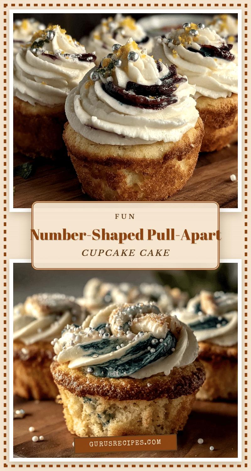 number-shaped pull-apart cupcake cake recipe