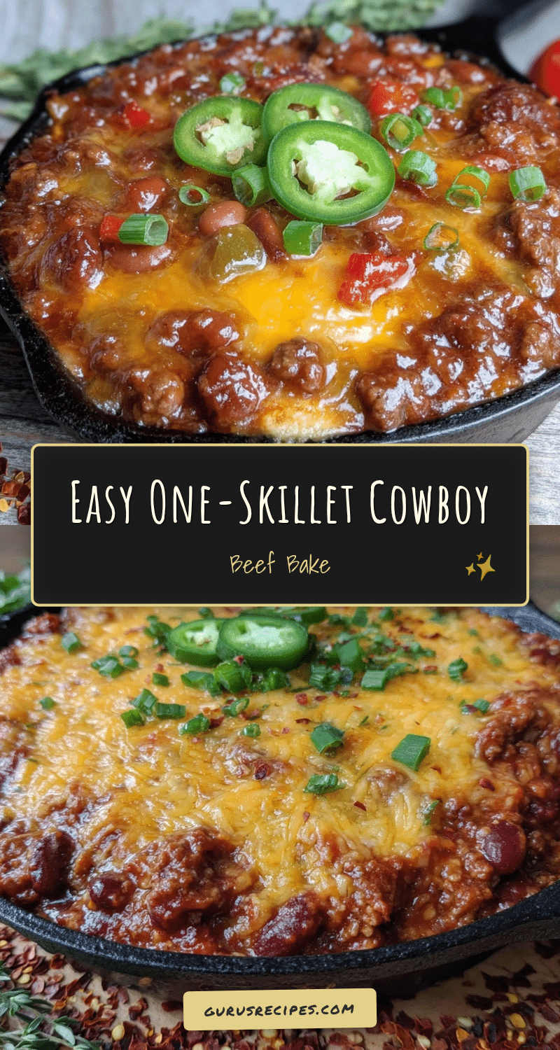 one-skillet cowboy beef and bean bake recipe