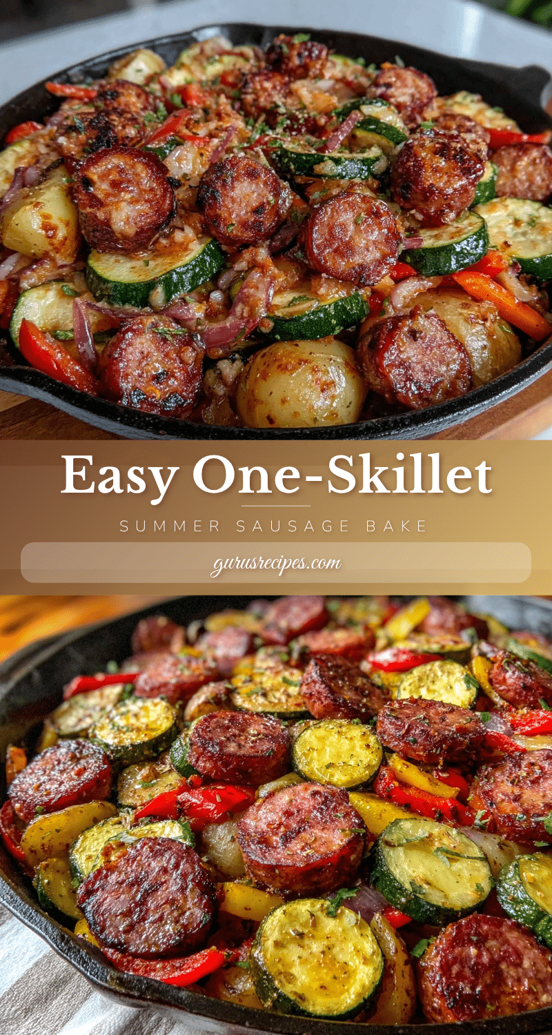 one-skillet summer sausage and veggie bake recipe