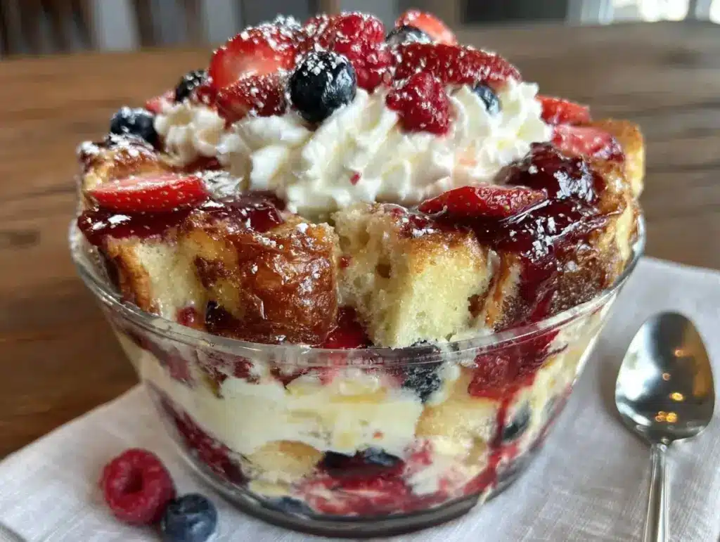patriotic berry trifle - featured image