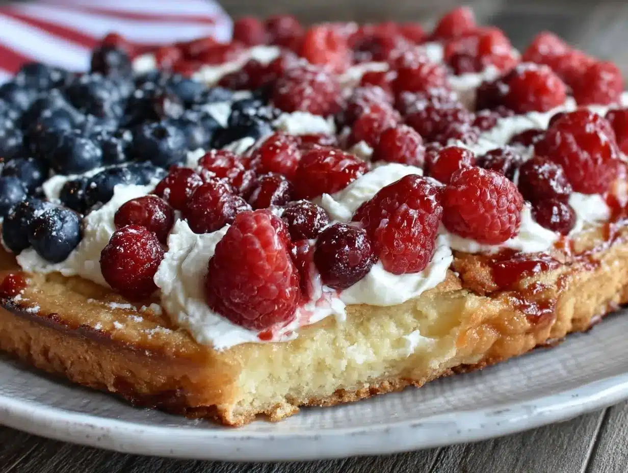 patriotic flag cookie cake preparation steps