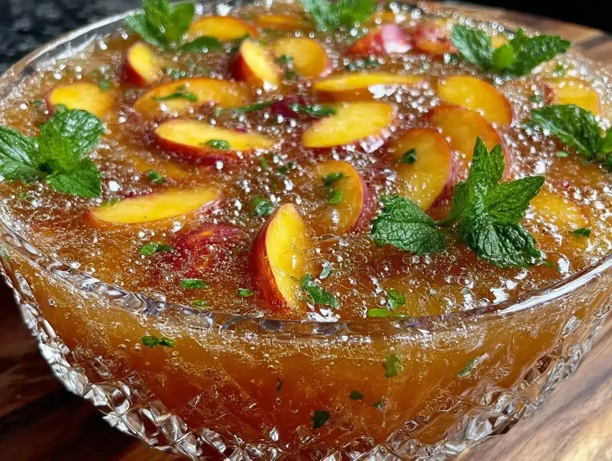 peach bellini punch bowl recipe preparation steps